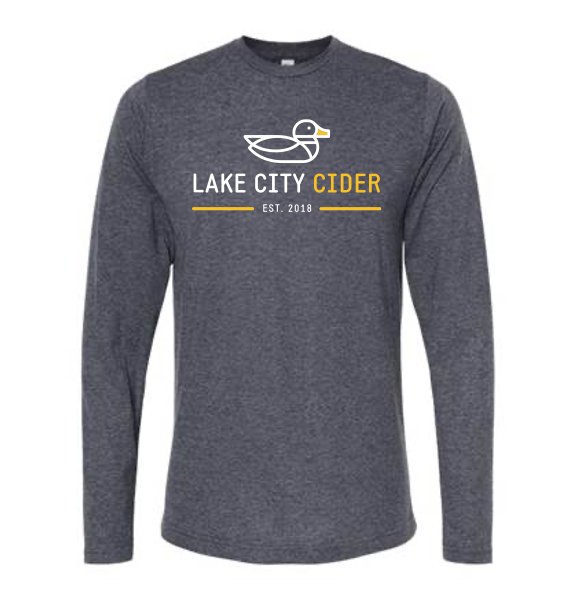 Heather Navy Long Sleeve T-Shirt - Lake City Cider