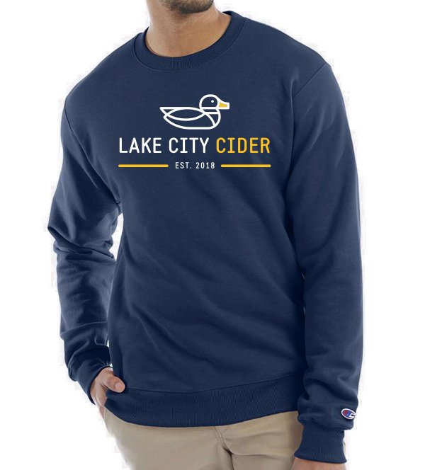 Navy Champion Crew Neck Sweater - Lake City Cider